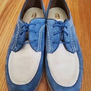 Blue suede Hush Puppies oxford style shoes